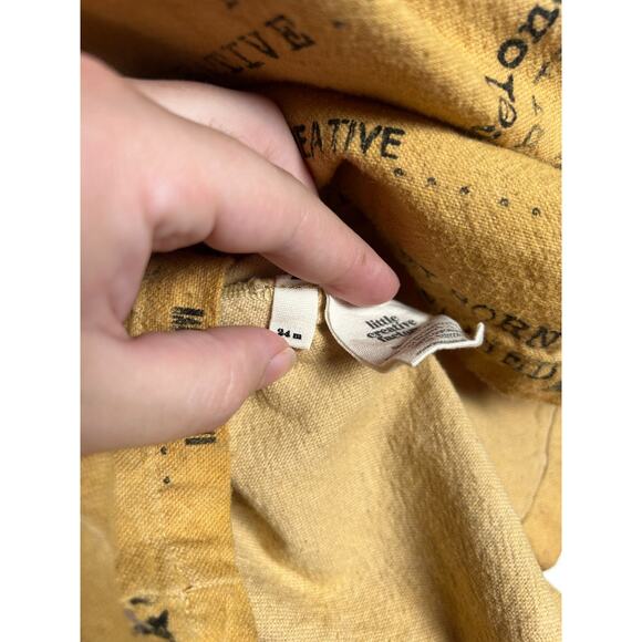 LITTLE CREATIVE FACTORY Cotton Yellow with Text Size 24 Months DRESS - Picture 4 of 6